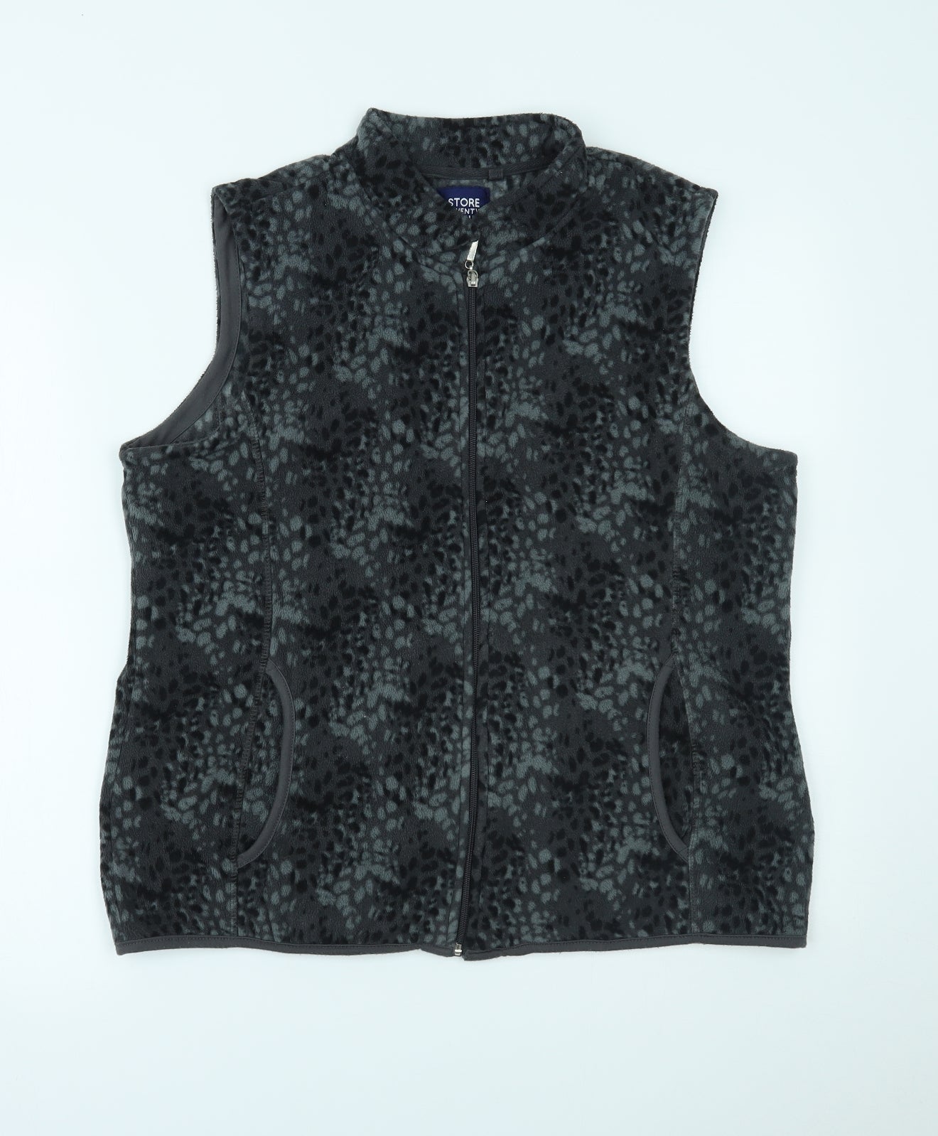 Store Twenty One Womens Grey Animal Print  Gilet Jacket Size 18