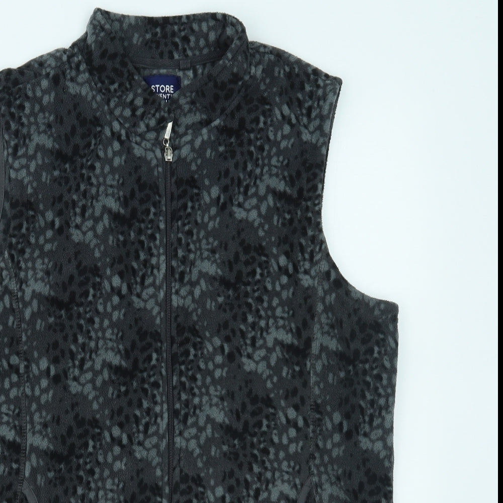 Store Twenty One Womens Grey Animal Print  Gilet Jacket Size 18