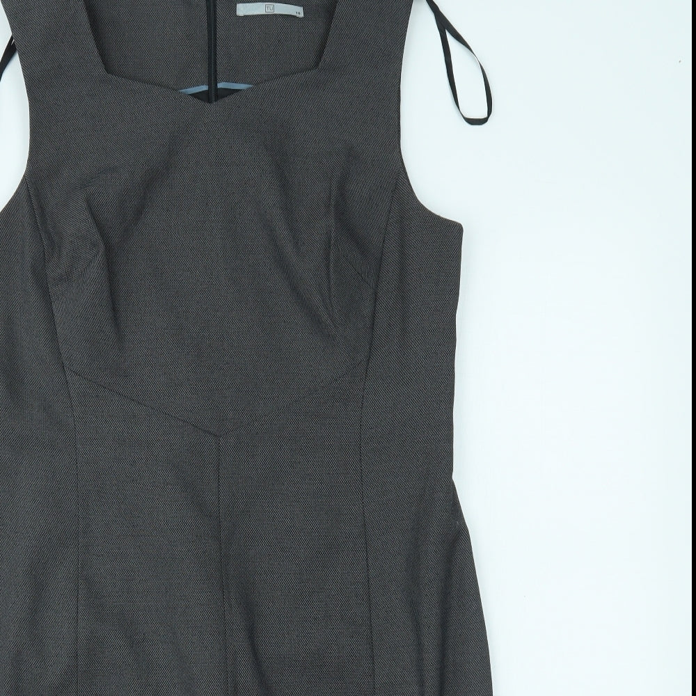 TU Womens Grey   Pencil Dress  Size 14