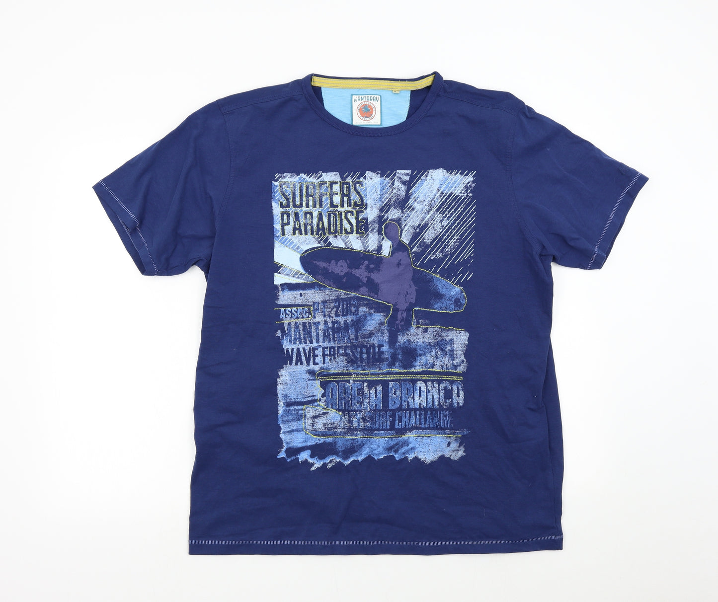 Debenhams Mens Blue    T-Shirt Size L  - Surfers Paradise