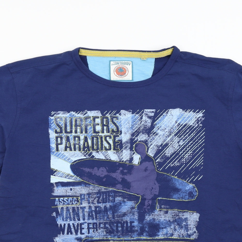 Debenhams Mens Blue    T-Shirt Size L  - Surfers Paradise