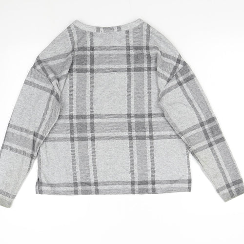 M&S Womens Grey Check  Pullover Jumper Size 10