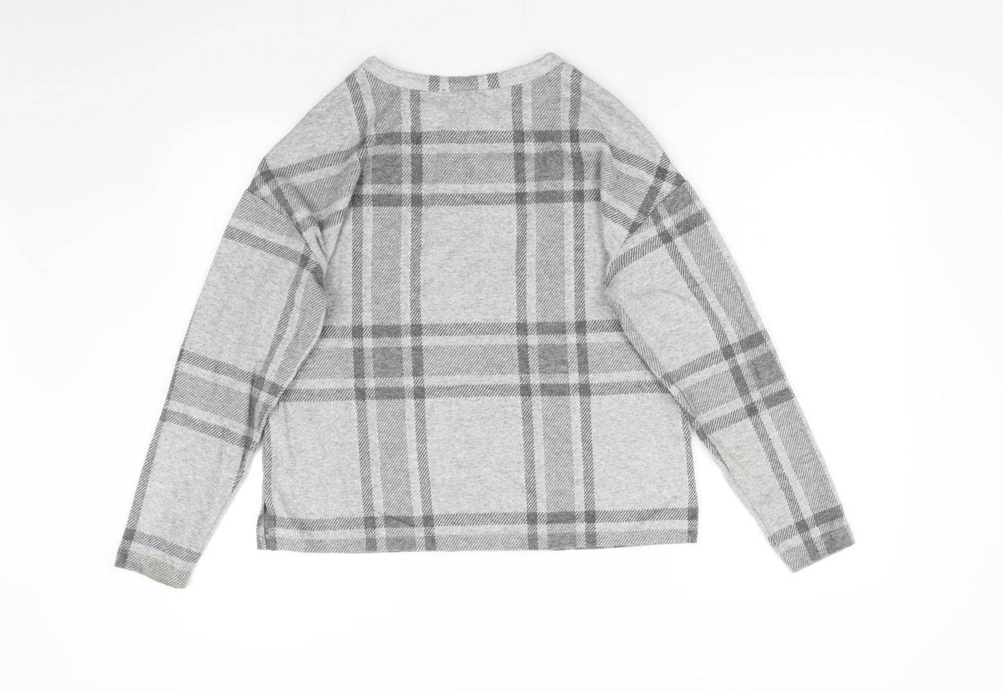 M&S Womens Grey Check  Pullover Jumper Size 10