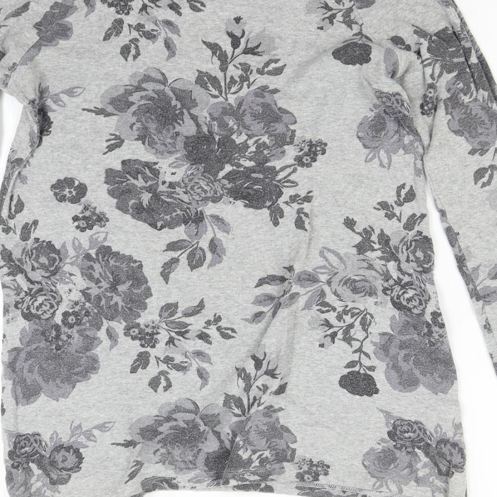 NEXT Womens Grey Floral  Pullover Jumper Size 6