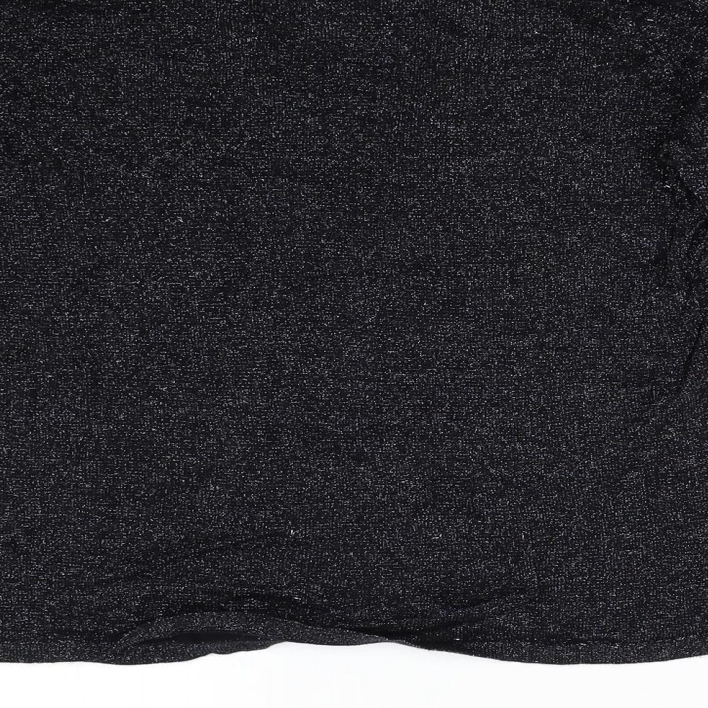 BM Collection Womens Black  Knit Pullover Jumper Size L