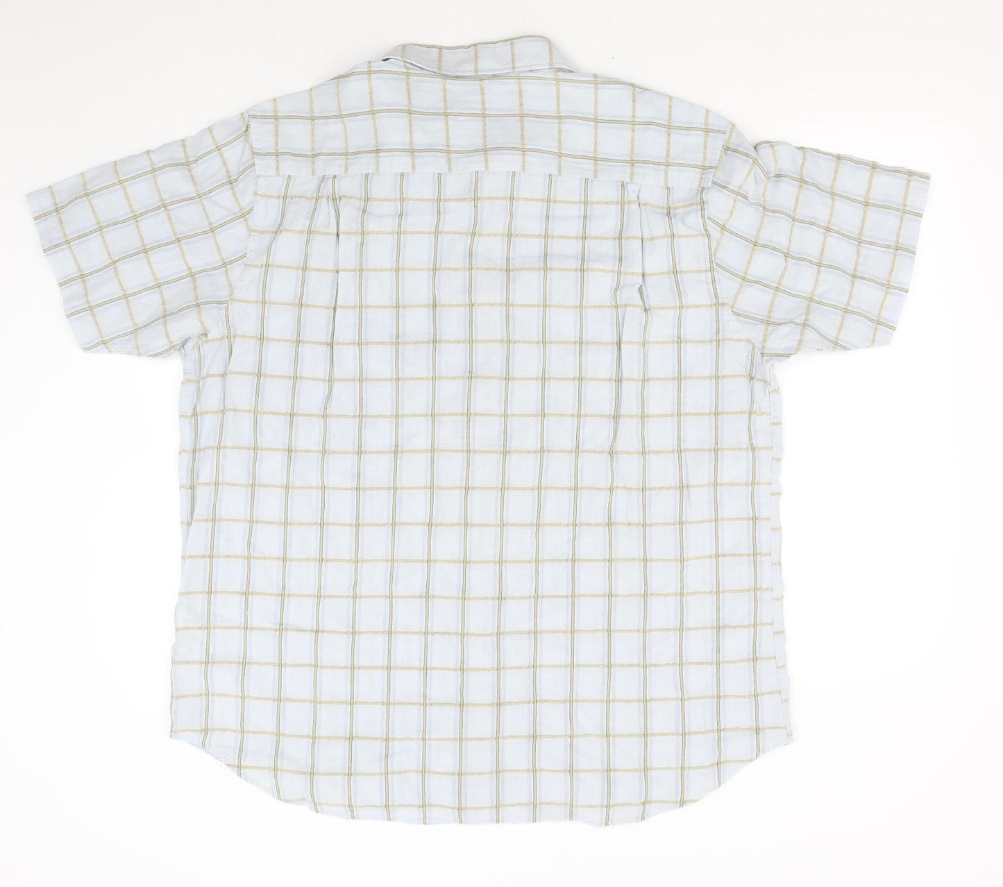 John Rocha Mens Blue Check   Button-Up Size 2XL