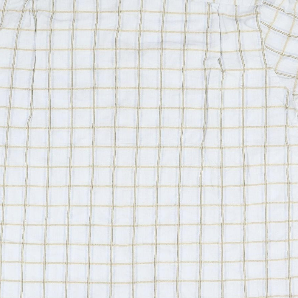 John Rocha Mens Blue Check   Button-Up Size 2XL