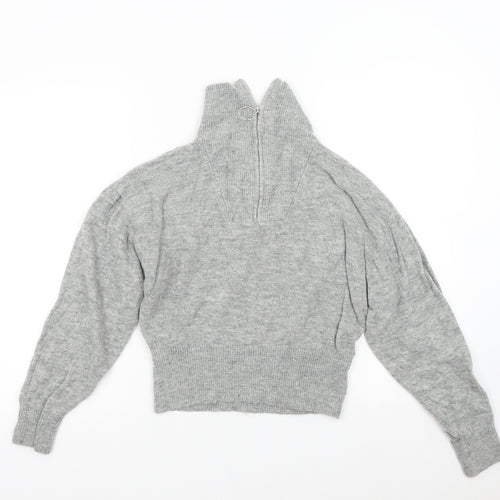 H&M Girls Grey  Knit Pullover Jumper Size XS