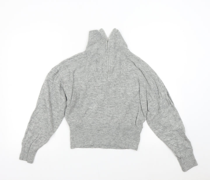 H&M Girls Grey  Knit Pullover Jumper Size XS