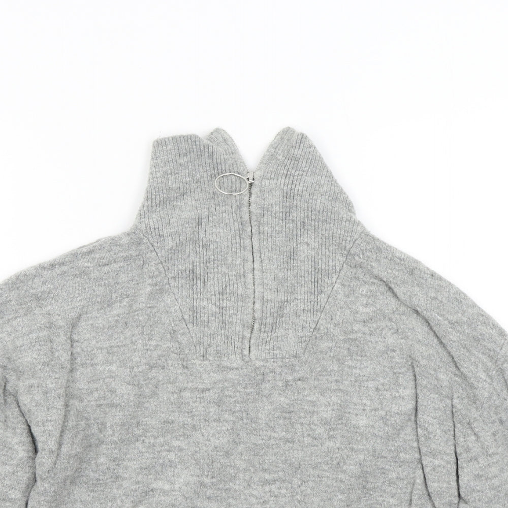 H&M Girls Grey  Knit Pullover Jumper Size XS
