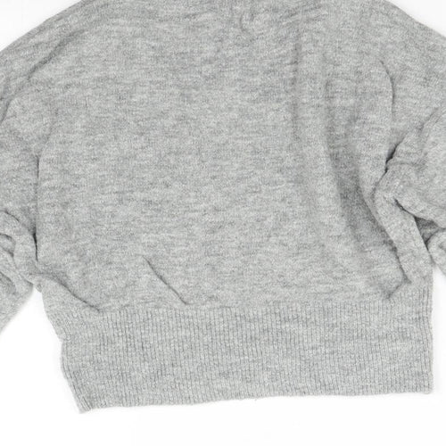 H&M Girls Grey  Knit Pullover Jumper Size XS