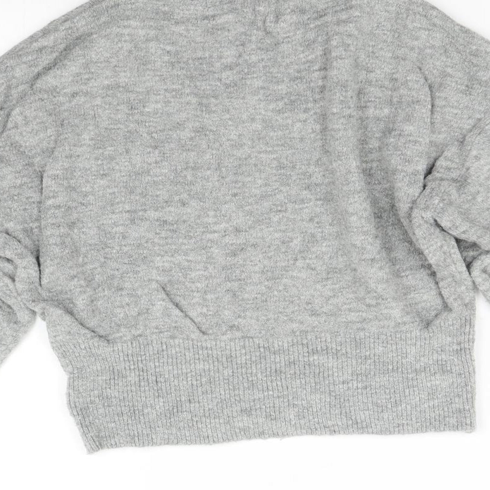 H&M Girls Grey  Knit Pullover Jumper Size XS