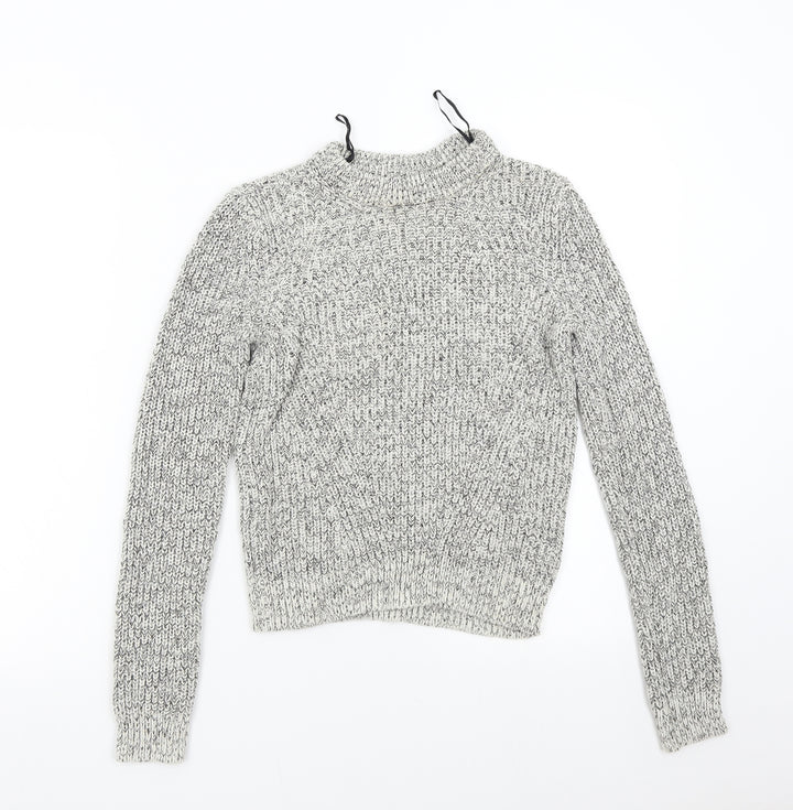 H&M Womens Grey  Knit Pullover Jumper Size XS