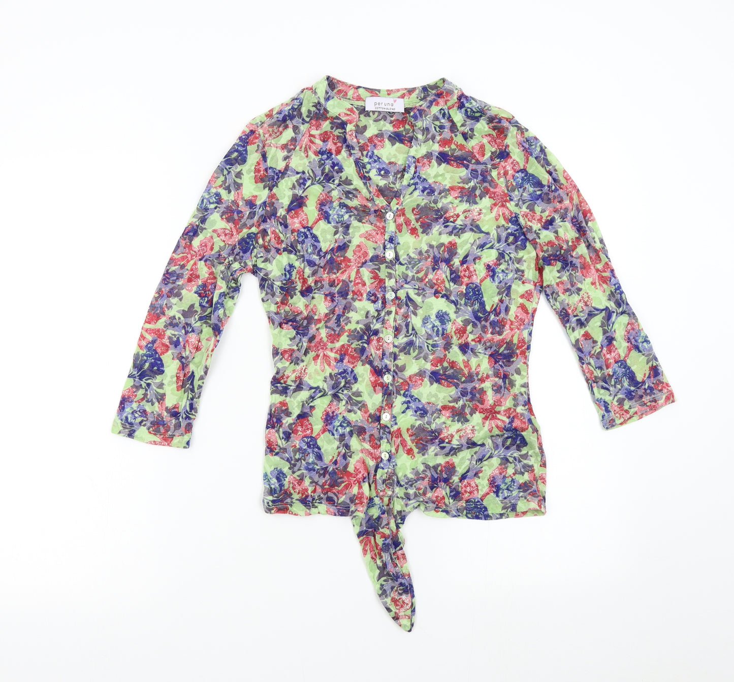 M&S Womens Multicoloured Floral  Basic Button-Up Size 8