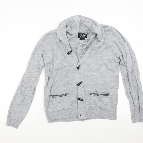 River Island Mens Grey  Knit Cardigan Jumper Size M
