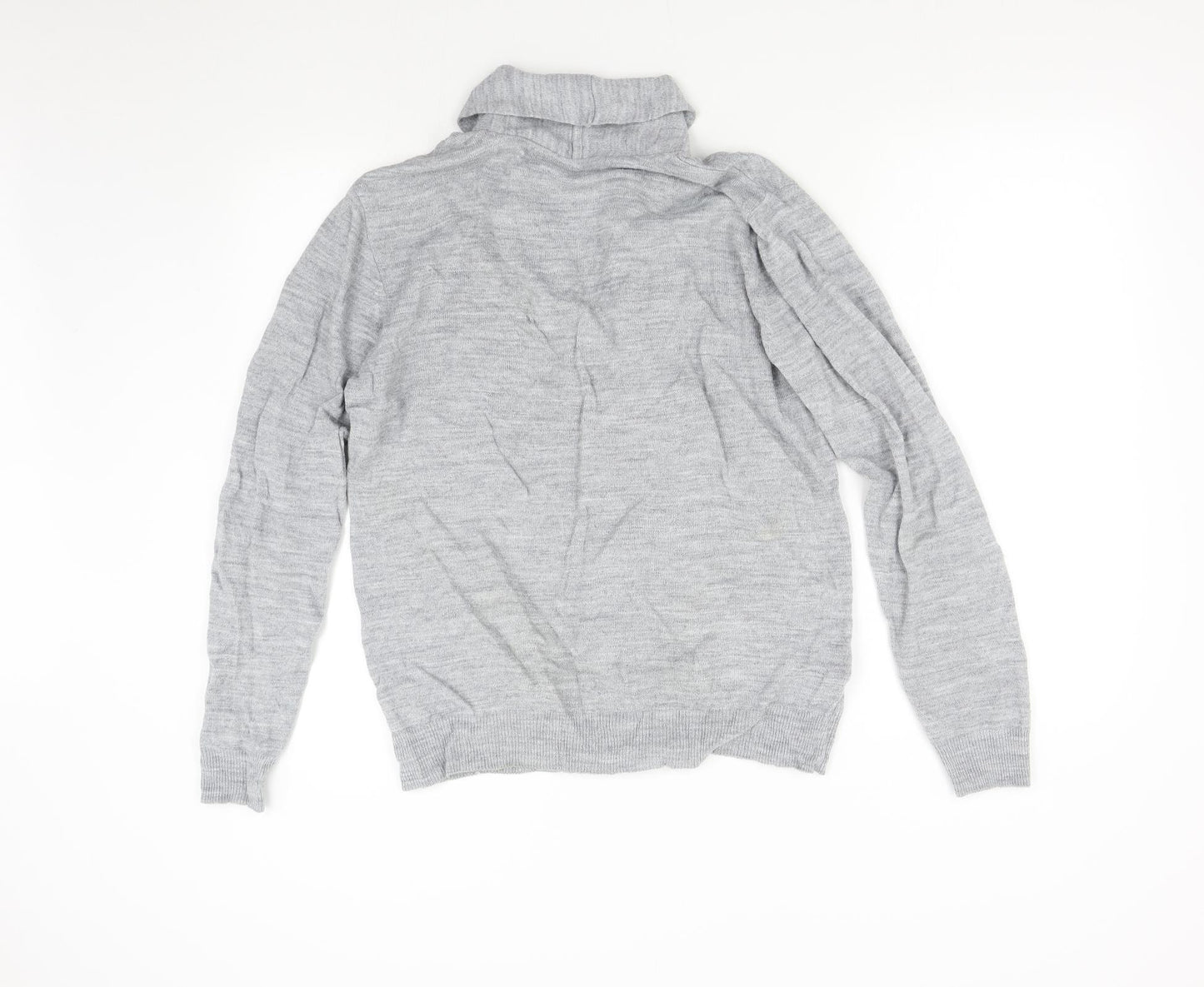 River Island Mens Grey  Knit Cardigan Jumper Size M