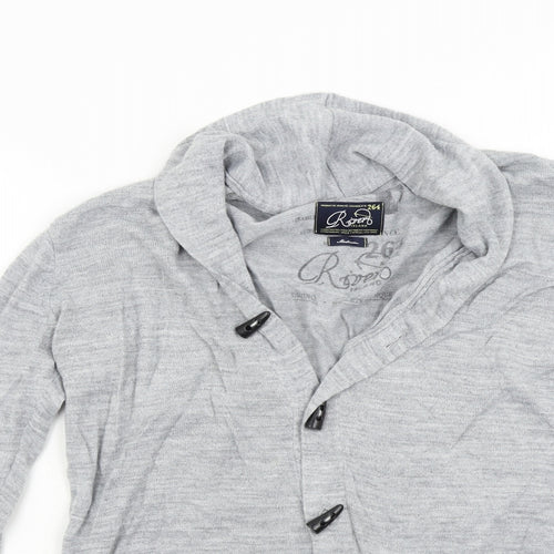 River Island Mens Grey  Knit Cardigan Jumper Size M