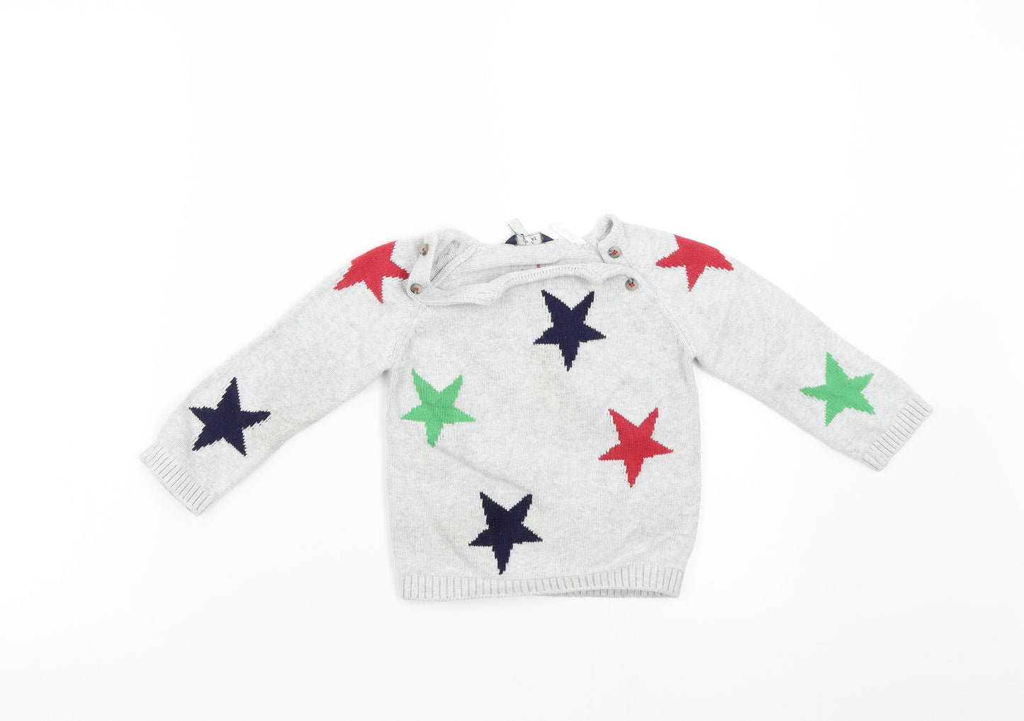 Joules Baby Green  Knit Pullover Jumper Size 18-24 Months  - Stars