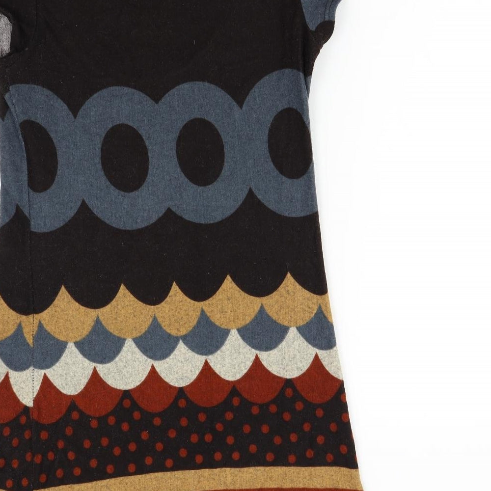 Ravi Famous Womens Multicoloured Geometric Knit Jumper Dress  Size S