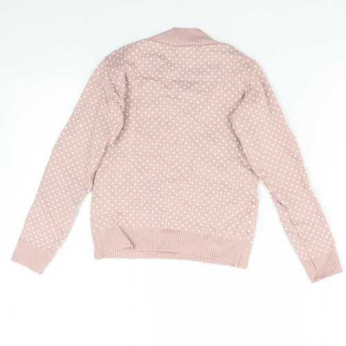 Maria Chaves Girls Pink Polka Dot Knit Pullover Jumper Size M
