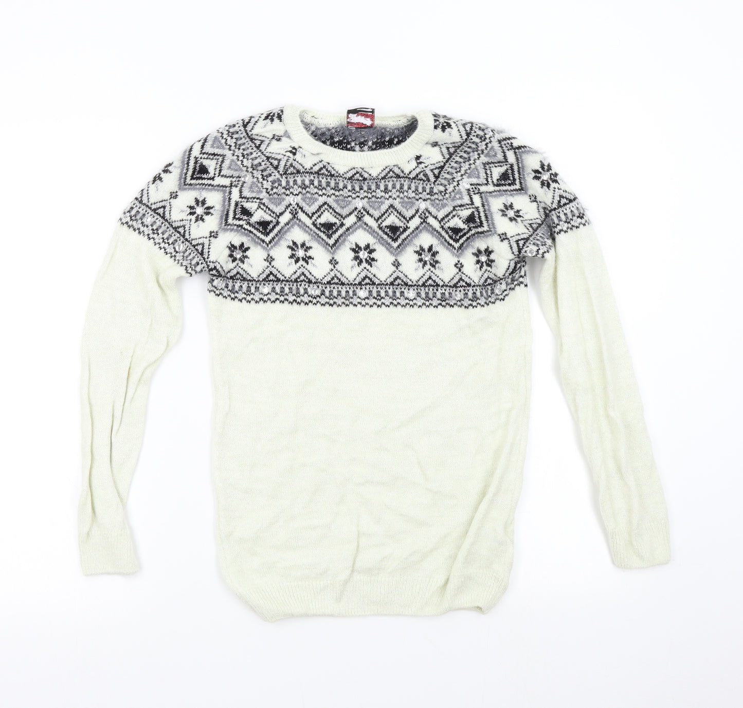George Girls Multicoloured Geometric Knit Pullover Jumper Size 11-12 Years