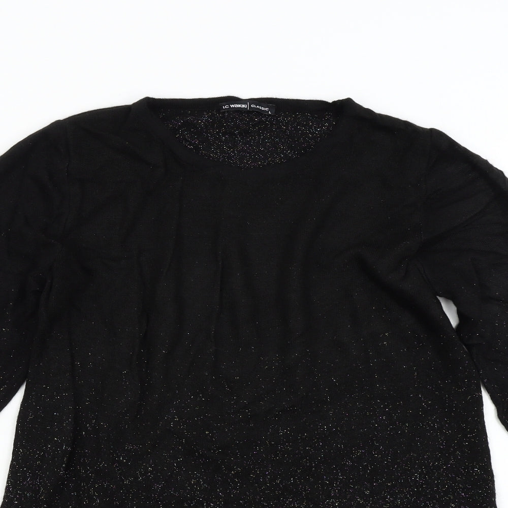 LC Wakiki Womens Black  Knit Pullover Jumper Size L