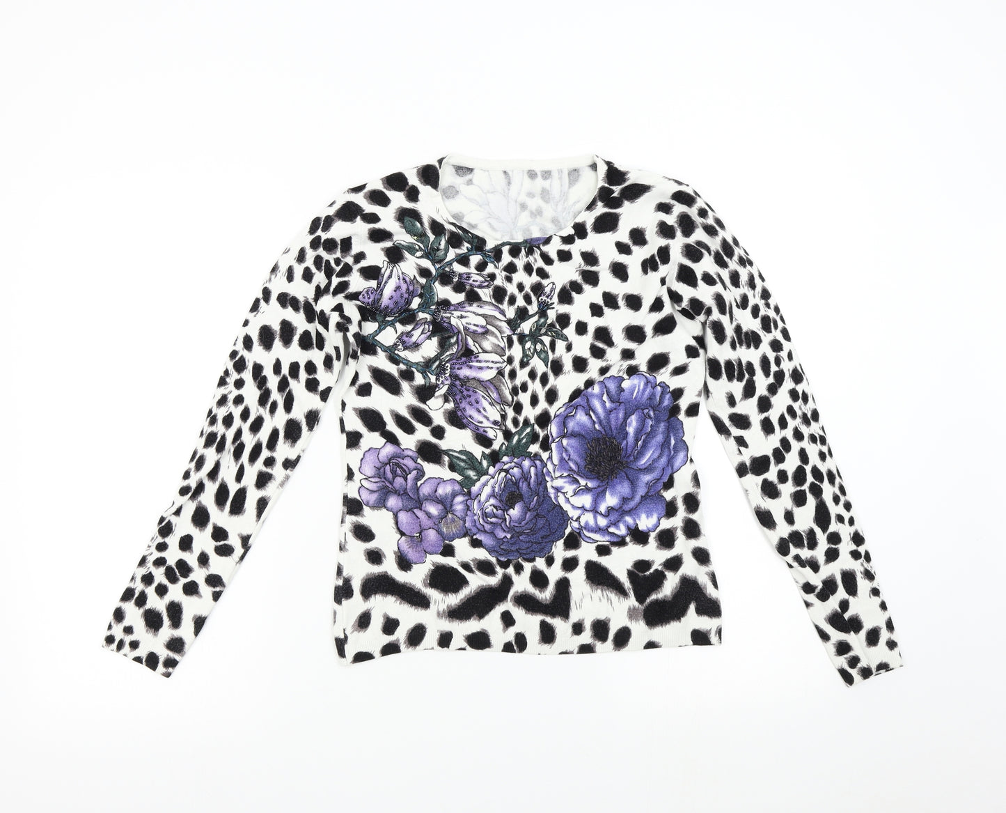 Preworn Womens Multicoloured Floral Knit Pullover Jumper Size M