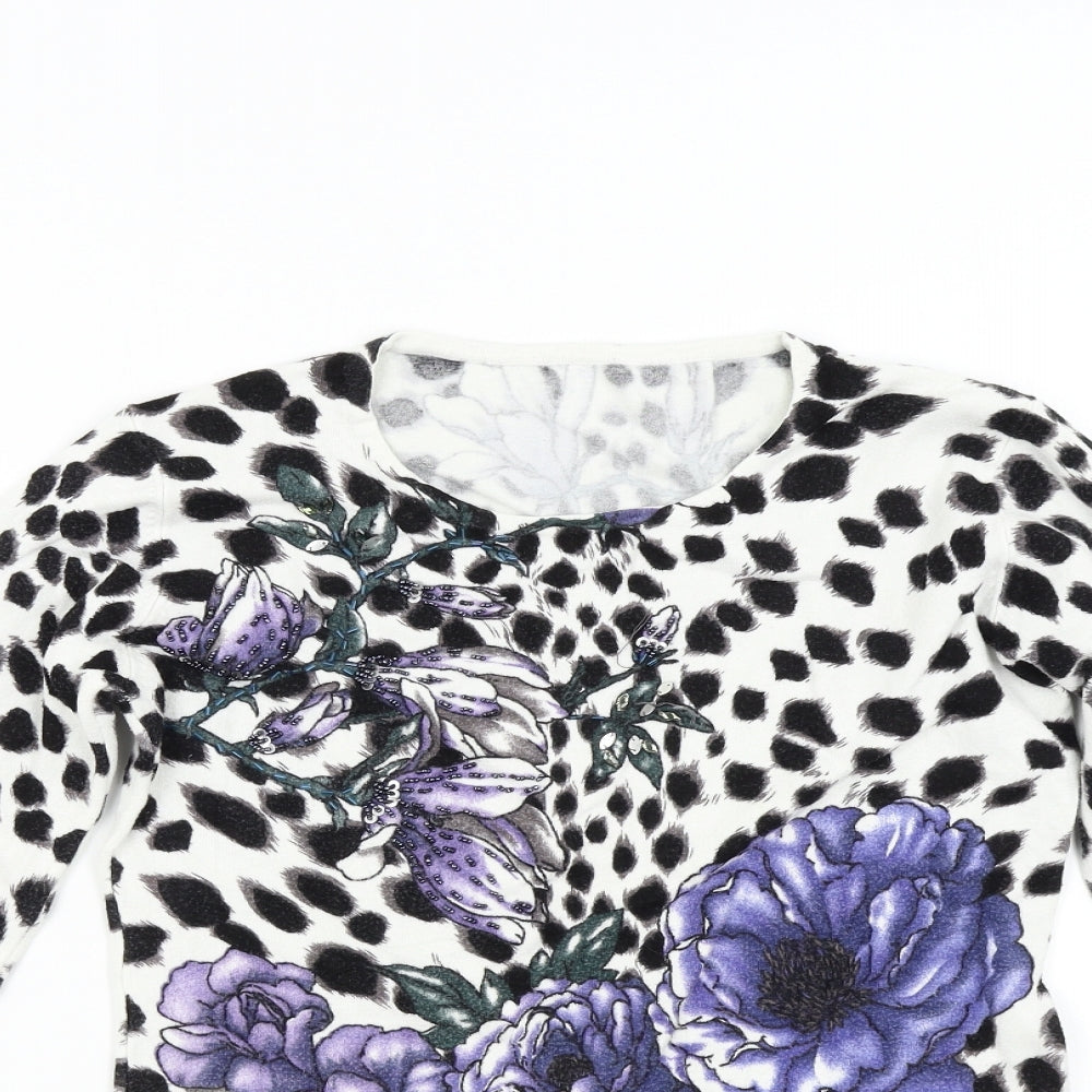 Preworn Womens Multicoloured Floral Knit Pullover Jumper Size M
