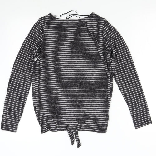 TU Womens Grey Striped Knit Pullover Jumper Size 8