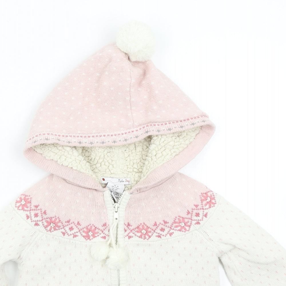 Nula Bug Girls Multicoloured Geometric Knit Overcoat Coatigan Size 3-4 Years
