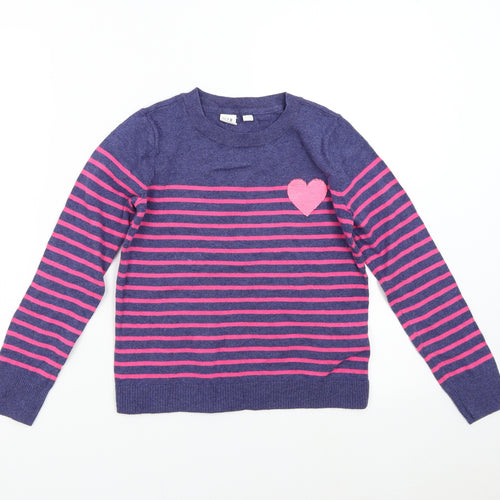 Gap Girls Multicoloured Striped Knit Pullover Jumper Size L  - Heart