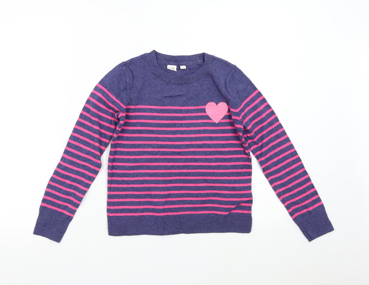 Gap Girls Multicoloured Striped Knit Pullover Jumper Size L  - Heart