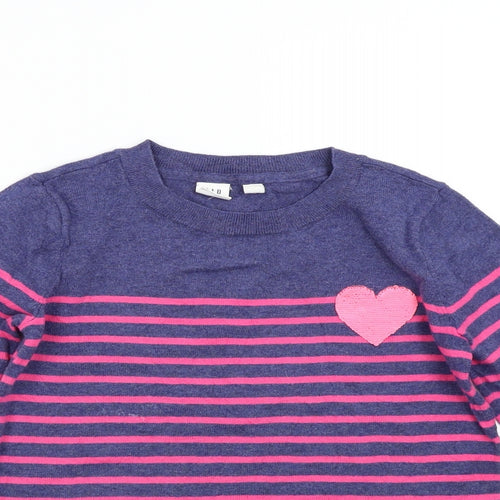 Gap Girls Multicoloured Striped Knit Pullover Jumper Size L  - Heart