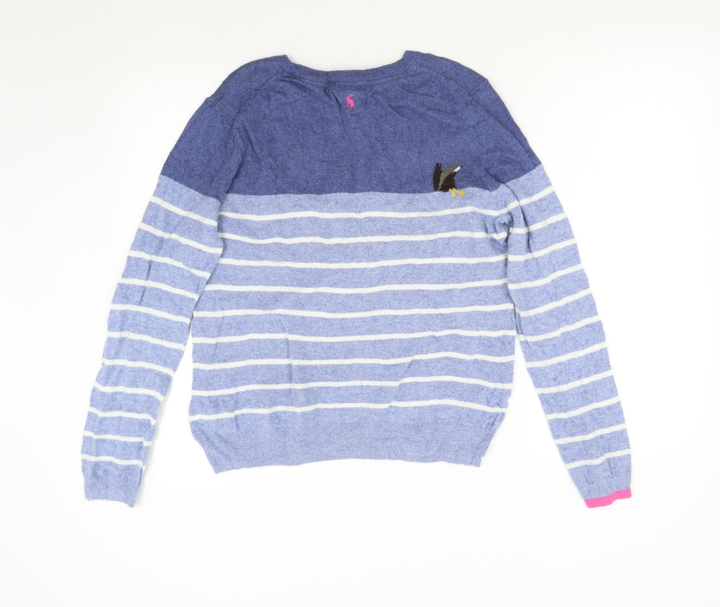 Joules Womens Blue Striped Knit Pullover Jumper Size 16  - Ducks
