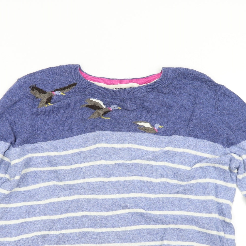 Joules Womens Blue Striped Knit Pullover Jumper Size 16  - Ducks