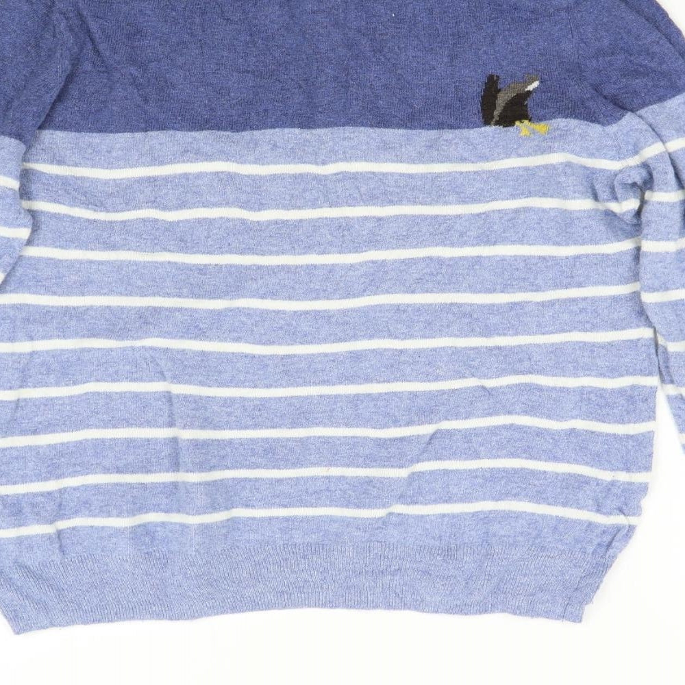 Joules Womens Blue Striped Knit Pullover Jumper Size 16  - Ducks