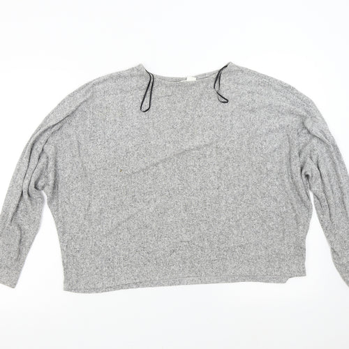 H&M Womens Grey  Knit Pullover Jumper Size M