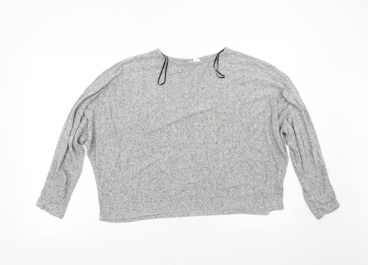 H&M Womens Grey  Knit Pullover Jumper Size M
