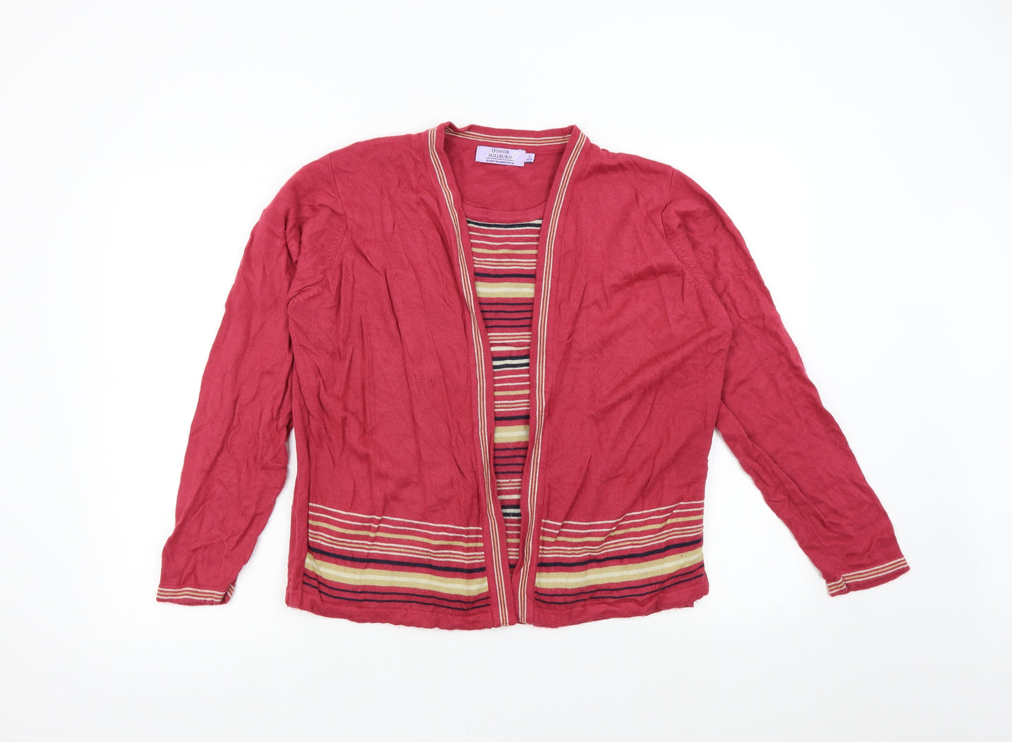 Honor milburn Womens Pink Striped Knit Pullover Jumper Size L