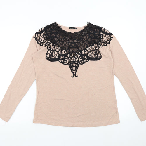 Zara Womens Pink  Knit Pullover Jumper Size 8