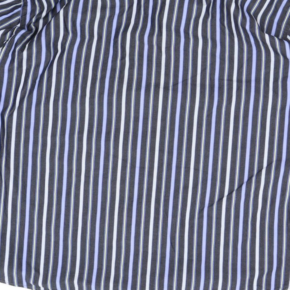 Steel & Jelly Mens Blue Striped   Dress Shirt Size 42