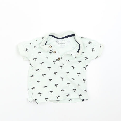 Primark Baby Green   Basic Polo Size 12-18 Months  - Palm Trees