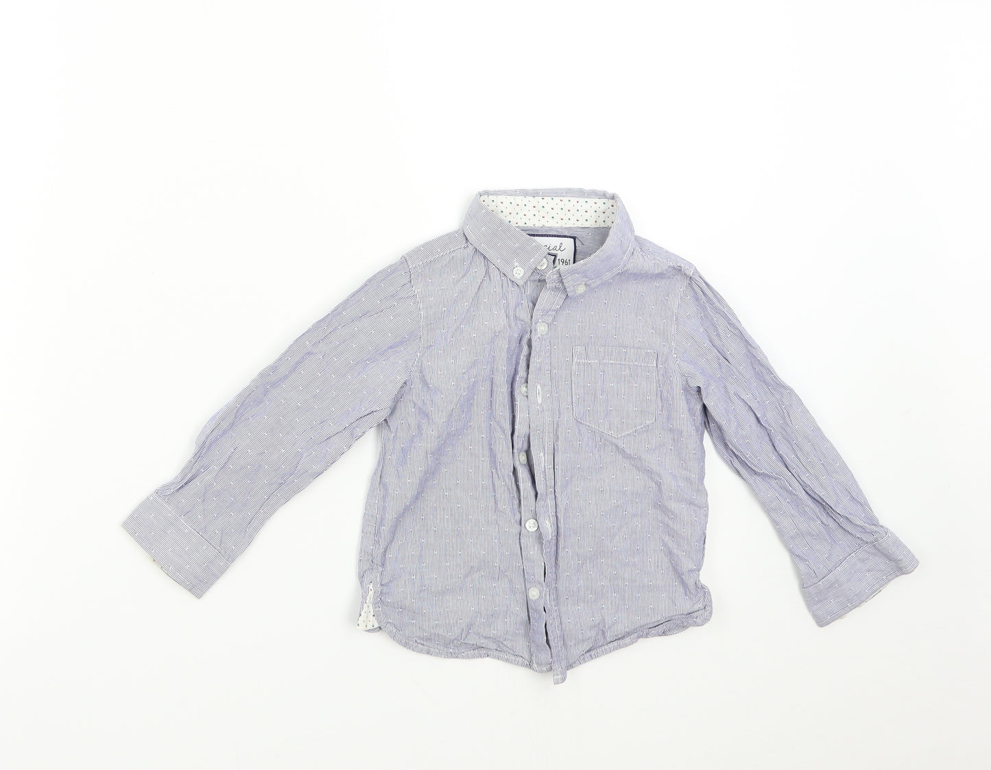 Mothercare Boys Blue Striped  Basic Button-Up Size 2-3 Years