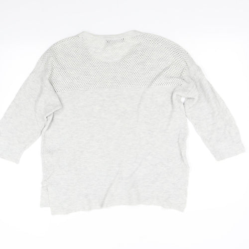 M&S Womens Grey  Knit Pullover Jumper Size 16