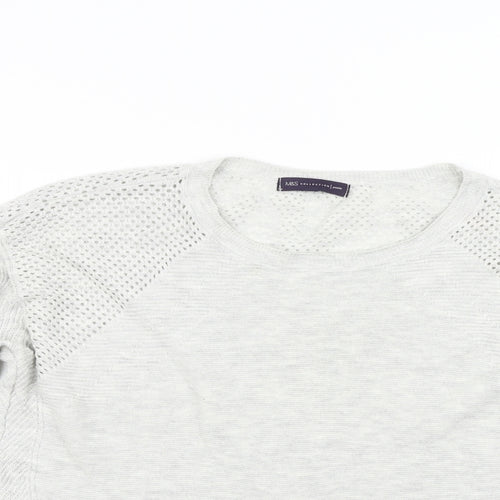 M&S Womens Grey  Knit Pullover Jumper Size 16