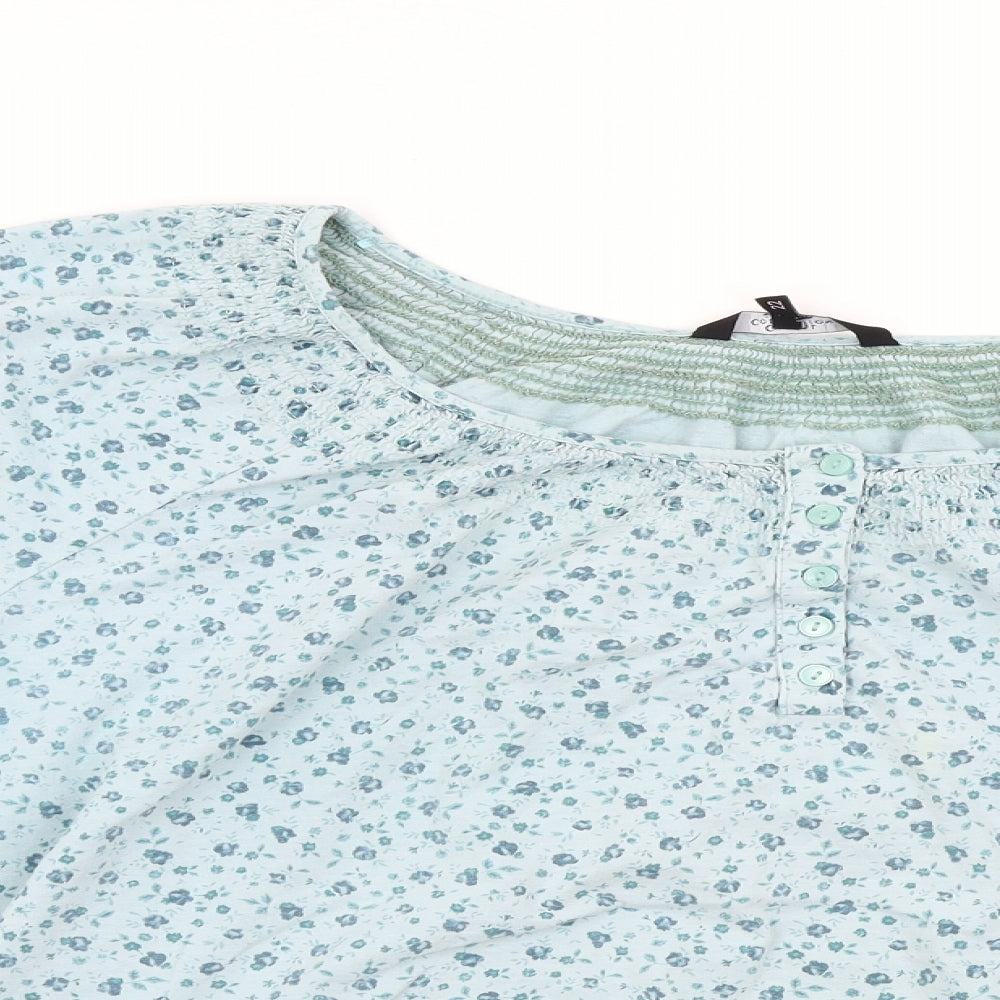 Debenhams Womens Green Floral  Basic T-Shirt Size 22