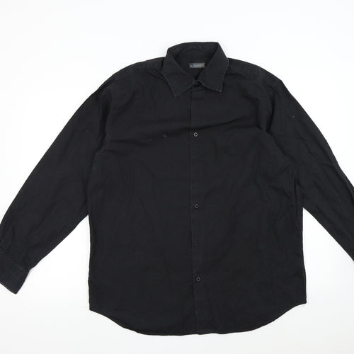 Woolworths Mens Black    Button-Up Size L