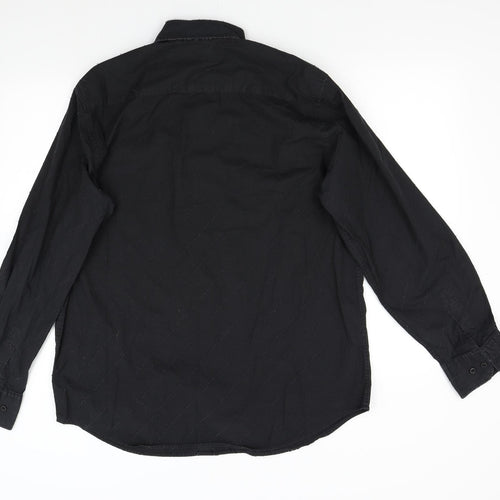 Woolworths Mens Black    Button-Up Size L