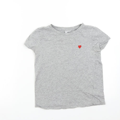 H&M Womens Grey   Basic T-Shirt Size XS  - Heart