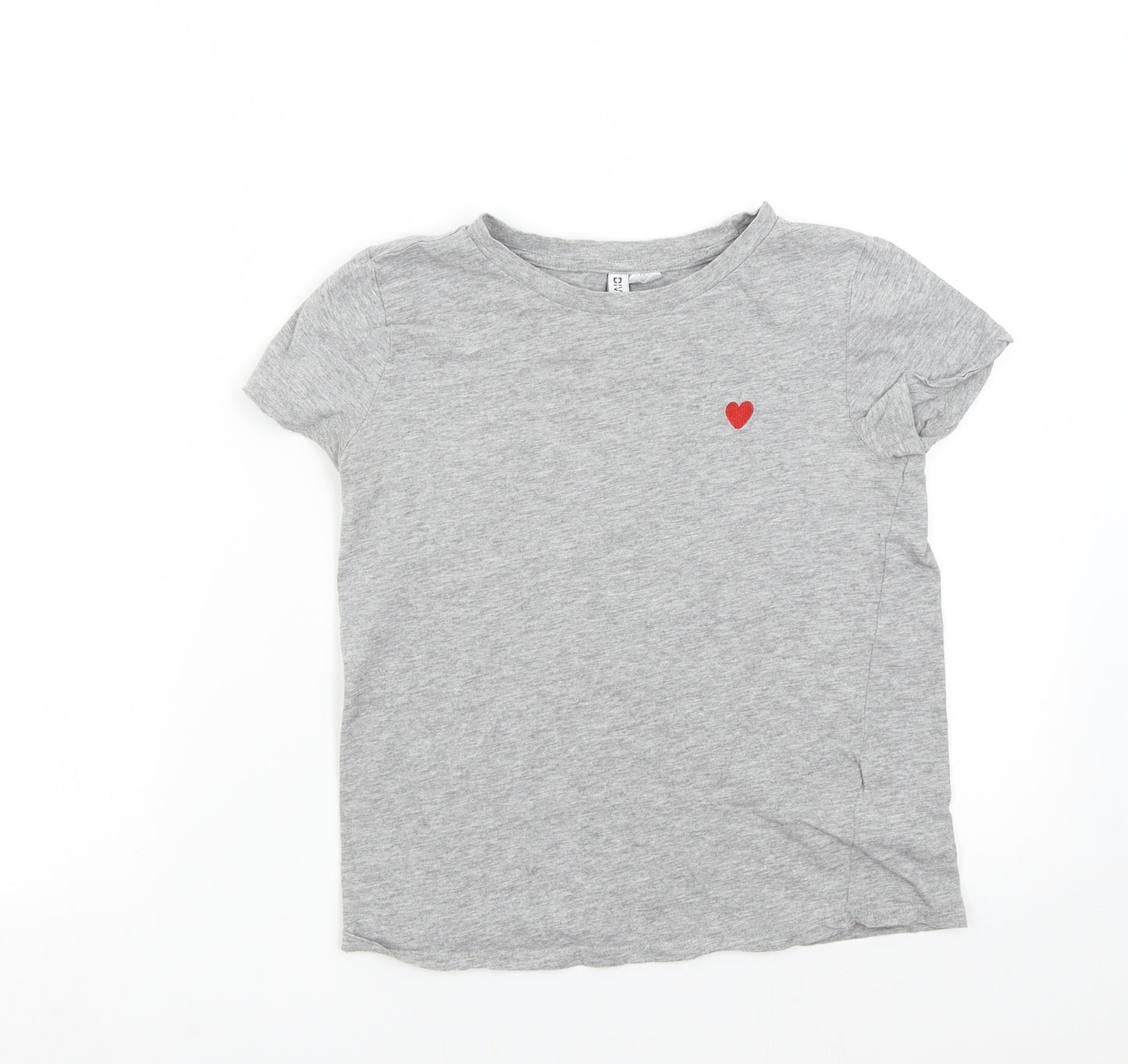 H&M Womens Grey   Basic T-Shirt Size XS  - Heart